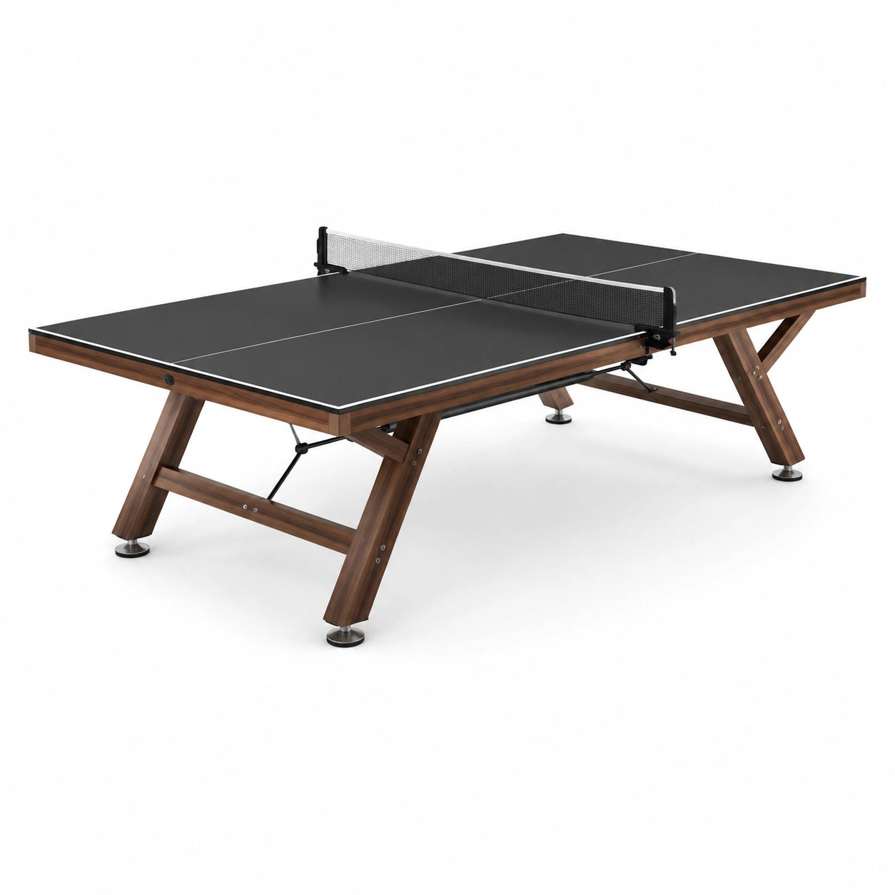 Tavolo da ping pong pieghevole da interno 274 × 152,5 × 76 cm, nero, marrone e argento