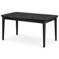 Tavolo da pranzo rettangolare in legno nero, 140 × 80 × 75 cm, stile moderno